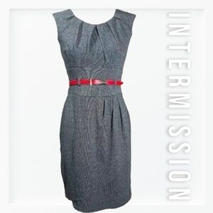 Intermissions Grey Sheath Dress with Bonus Belt sz 6